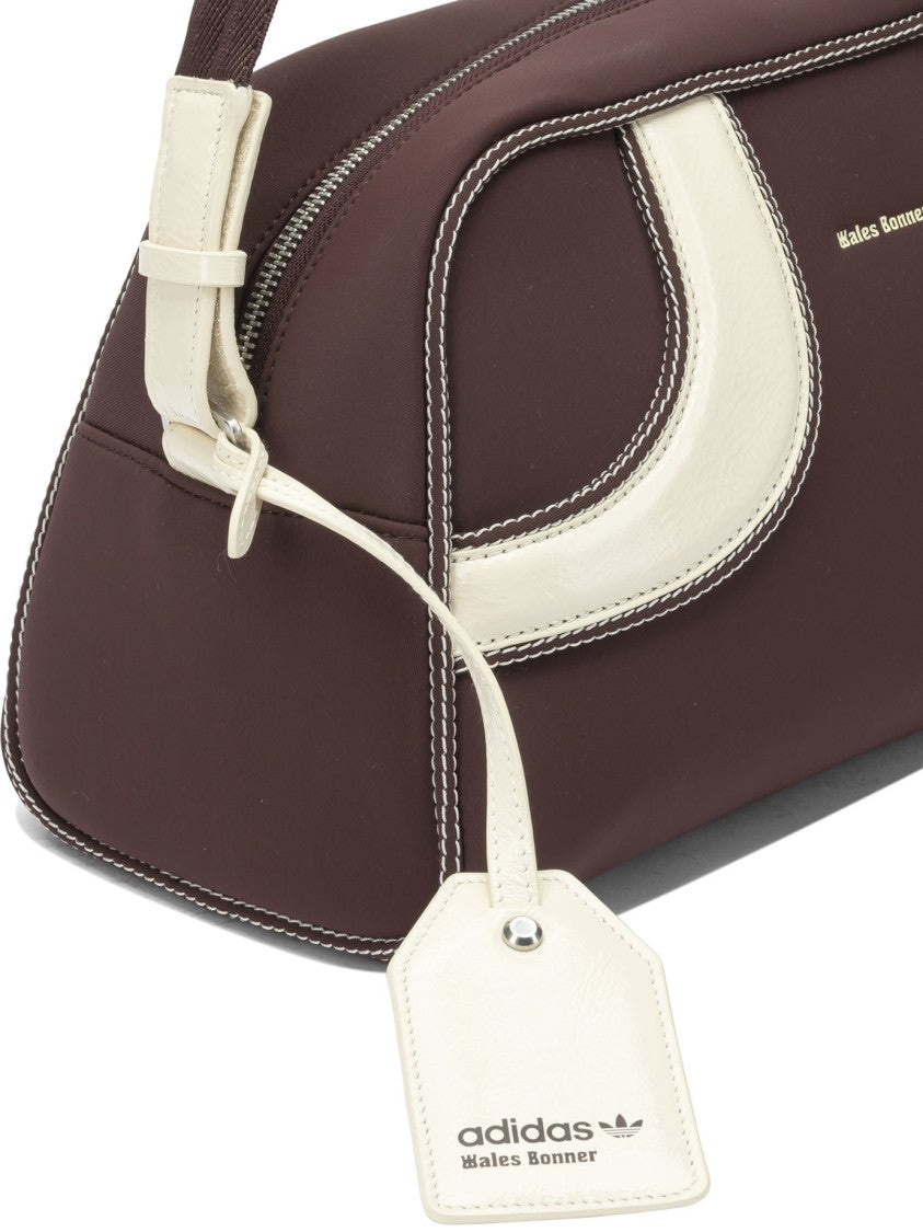 Adidas Originals Structured Dark Brown Sport Bag With Cream Accents