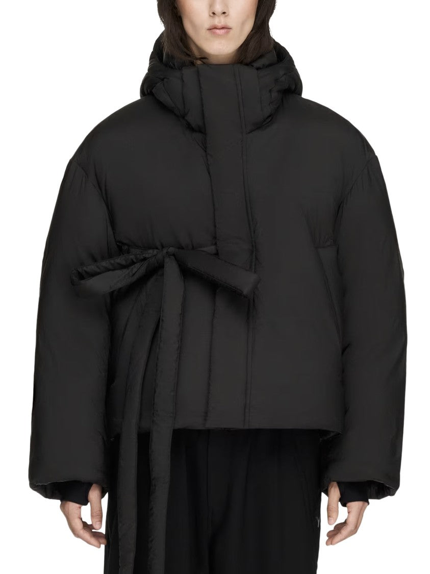 Y-3 Cropped High Collar Hooded Down Jacket
