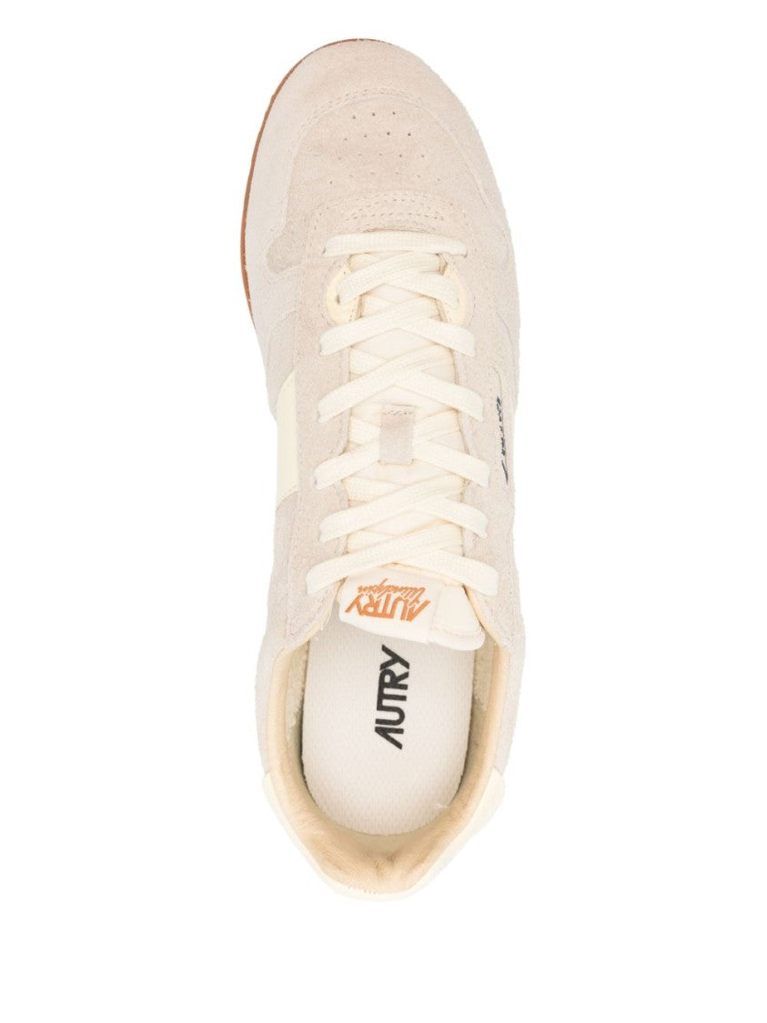 Autry Beige Suede Sneakers With Cream Accents