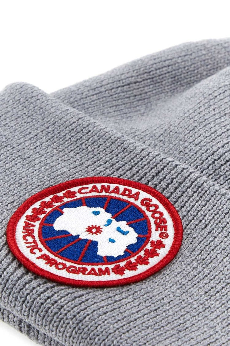 Canada Goose Classic Grey Hat With Structured Crown And Curved Brim