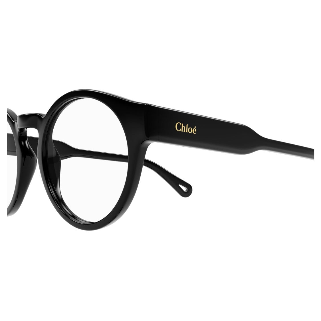 Chloé Ch0159o Round Frame Eyeglasses In Glossy Black