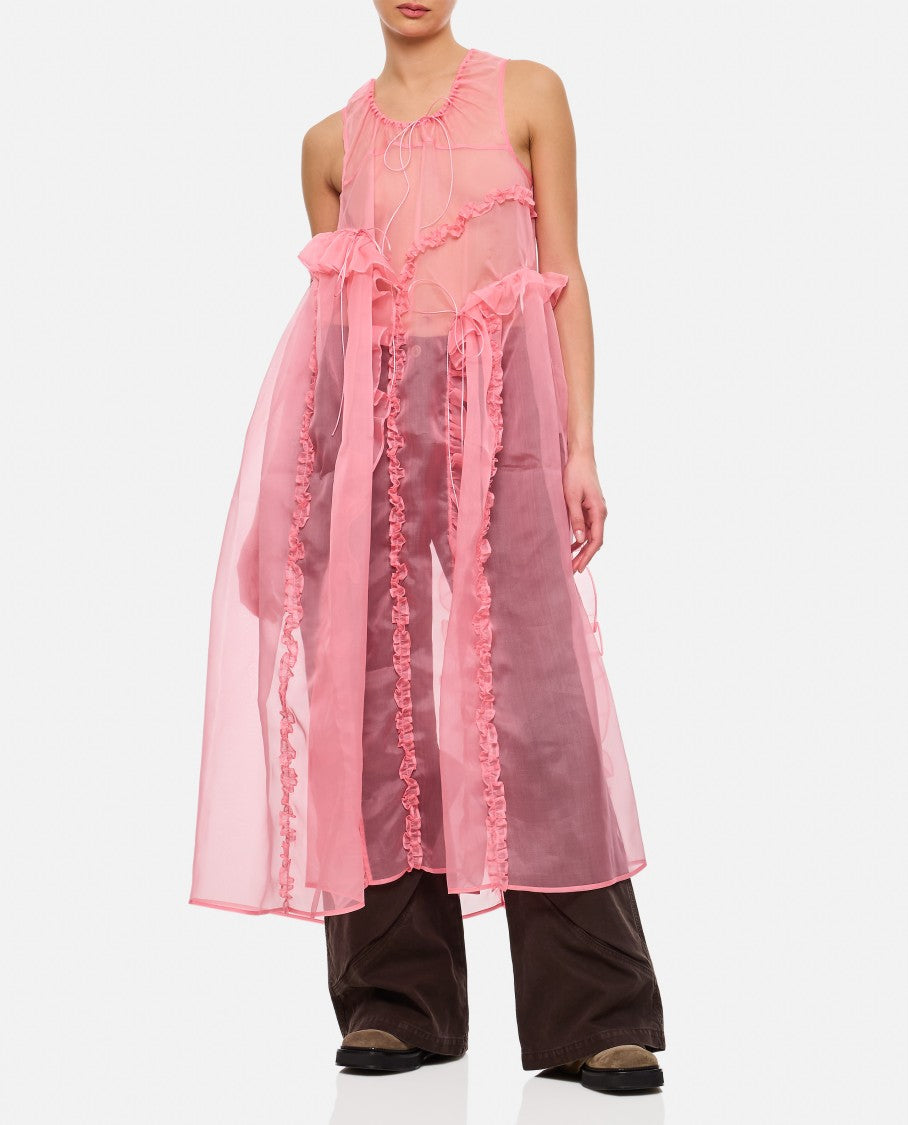 Cecilie Bahnsen Opal Ruffle Silk Satin Dress