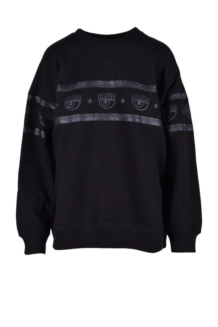 Chiara Ferragni Black Cotton Sweatshirt