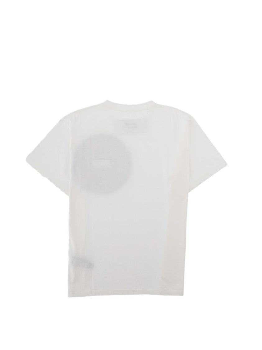 Mm6 By Maison Margiela Short-Sleeved White T-Shirt With Bold Black Patch