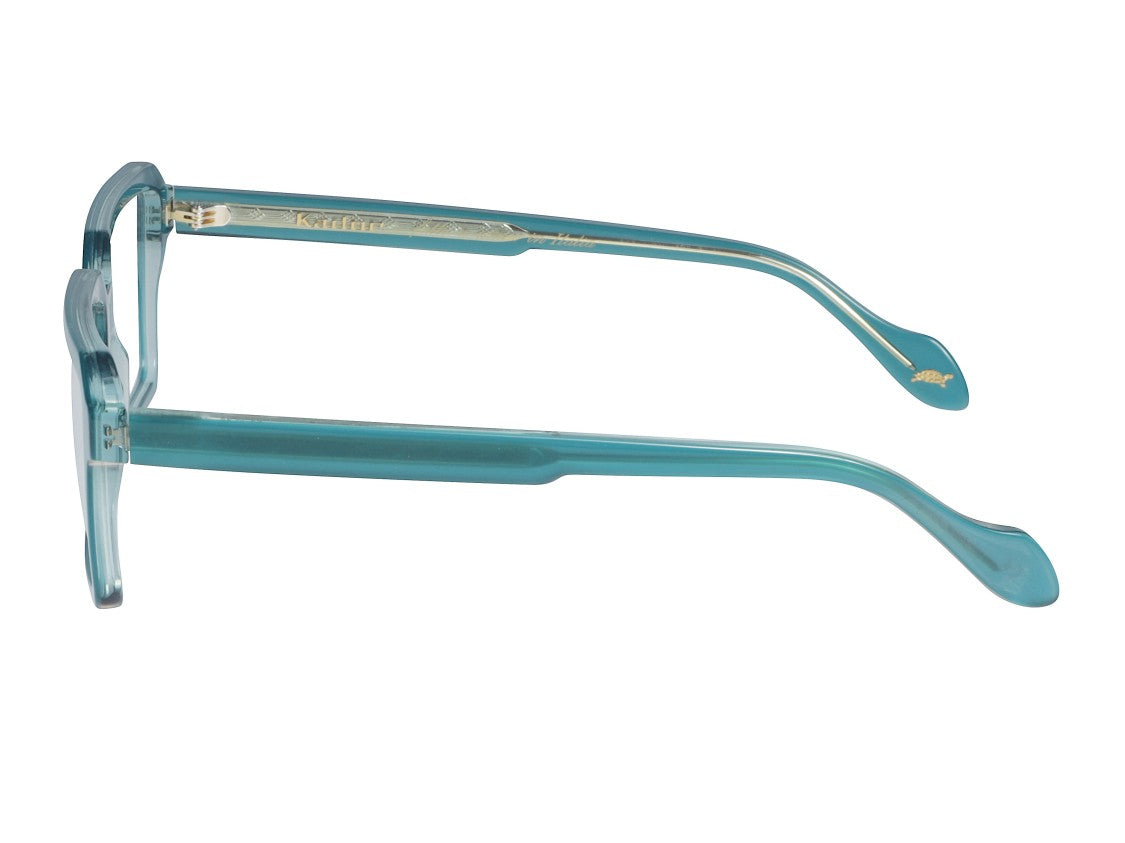 Kador Teal Disko Light Translucent Oversized Square Eyeglasses