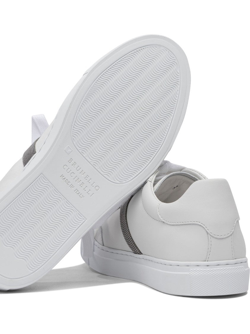 Brunello Cucinelli Calf Leather Sneakers With Rubber Sole