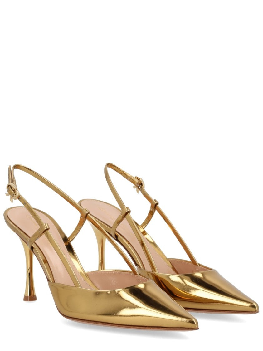 Gianvito Rossi Ascent Glossy Calf Leather Slingback Pumps