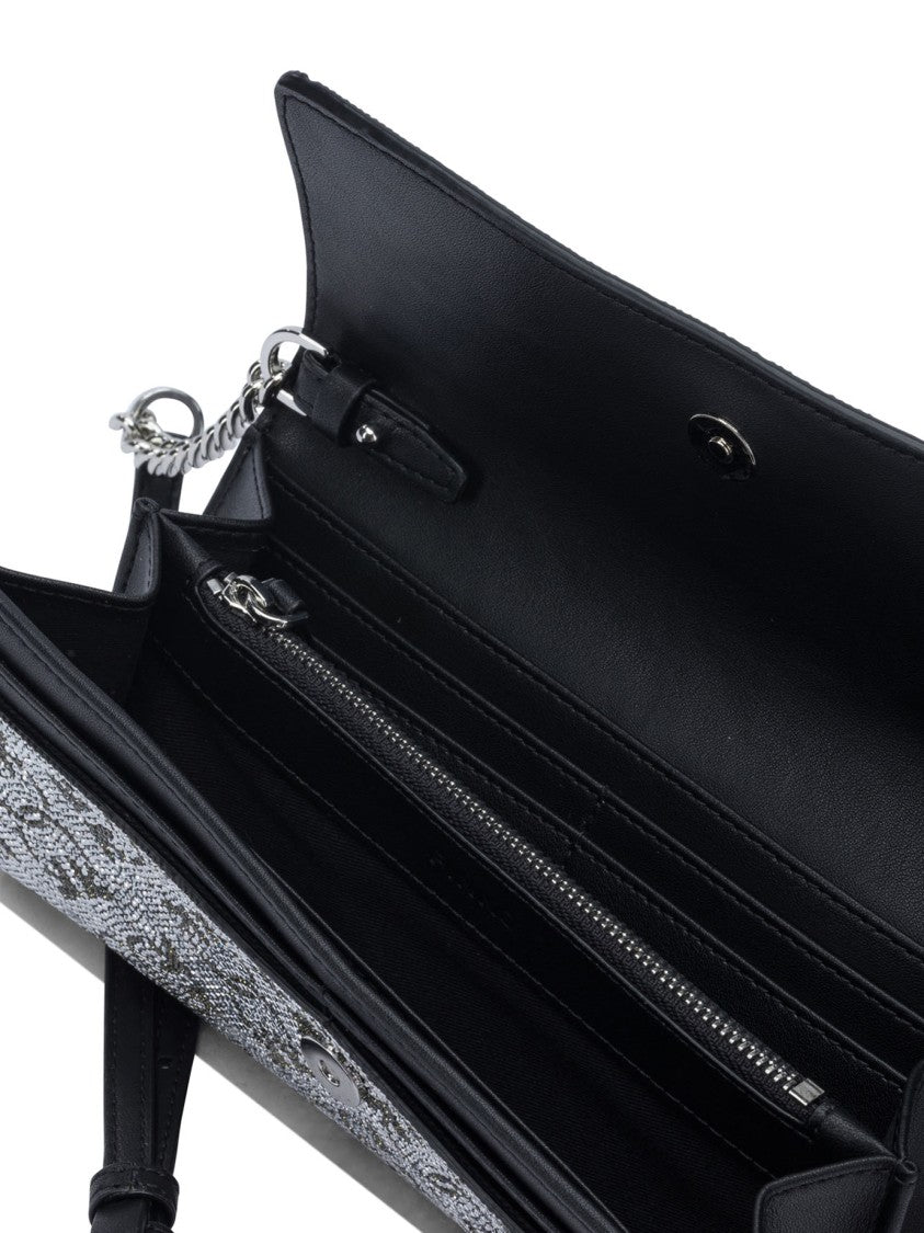 Pinko Silver Leather Clutch