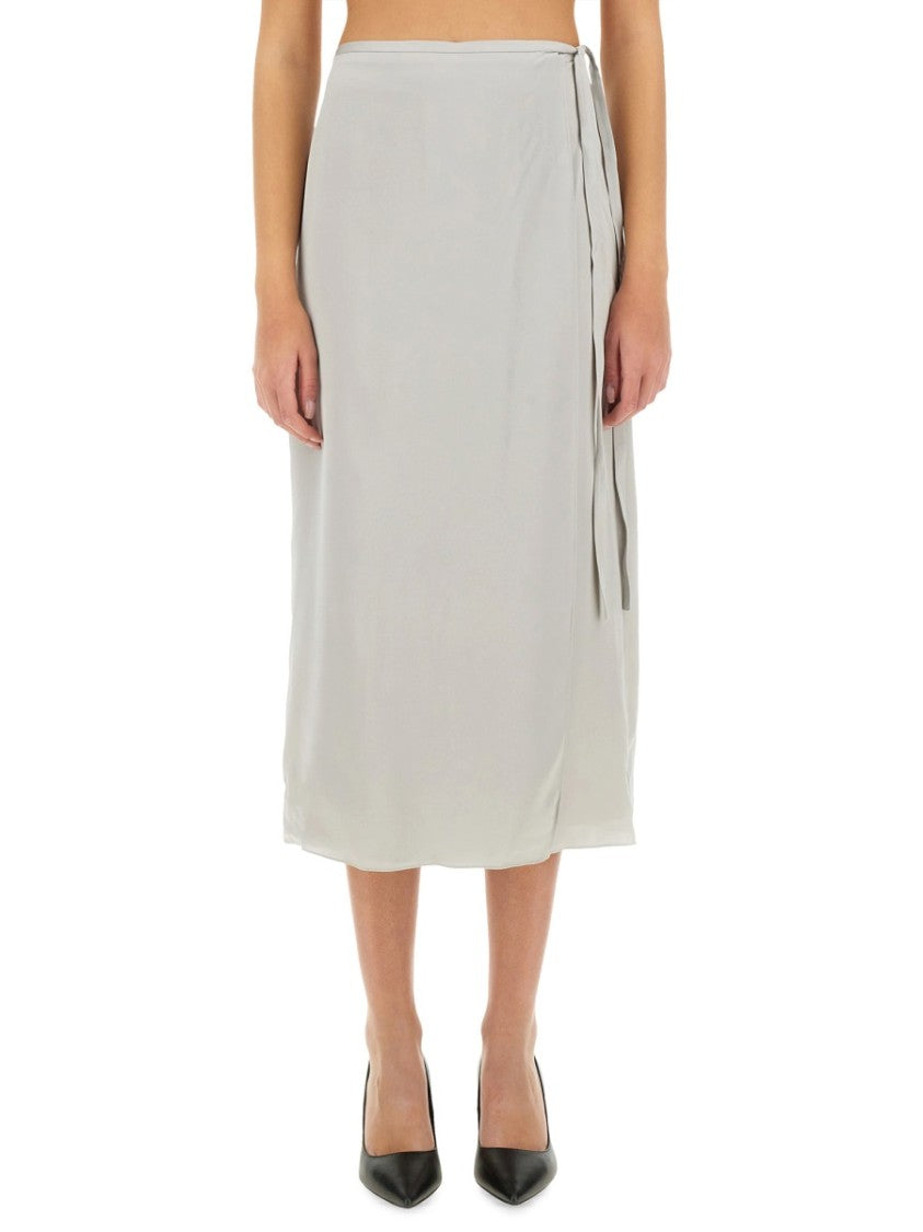 Theory Flowing Silk Midi Skirt