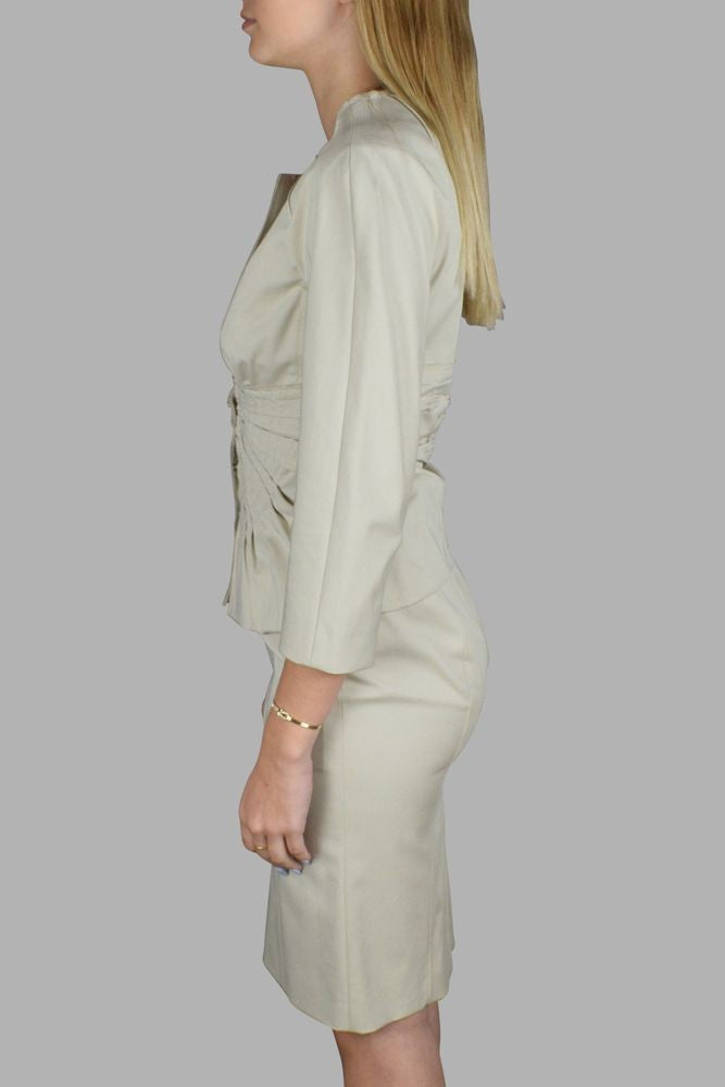 Prada Tailored Beige Suit With Structured Jacket