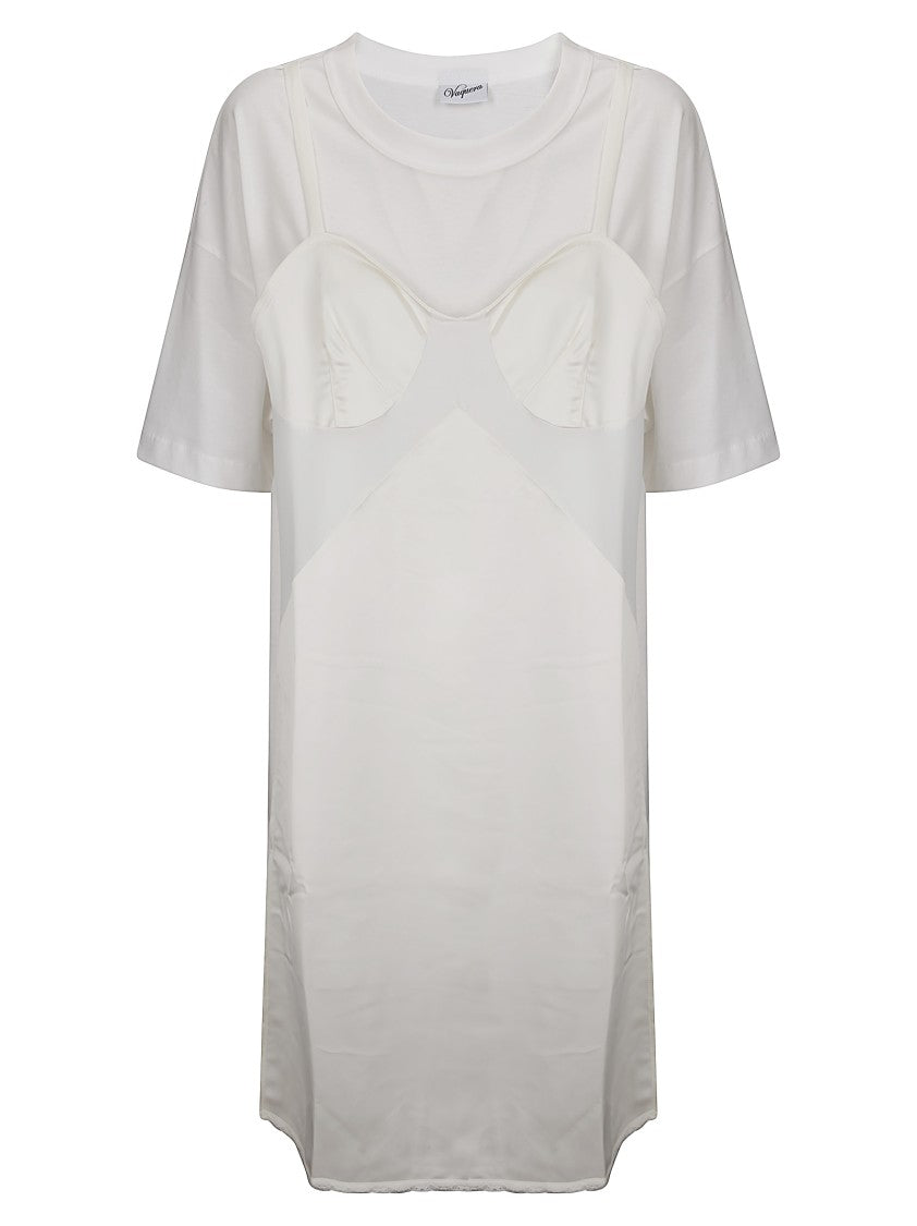 Vaquera Sewn Overlay T-Shirt Dress With Built-In Cups