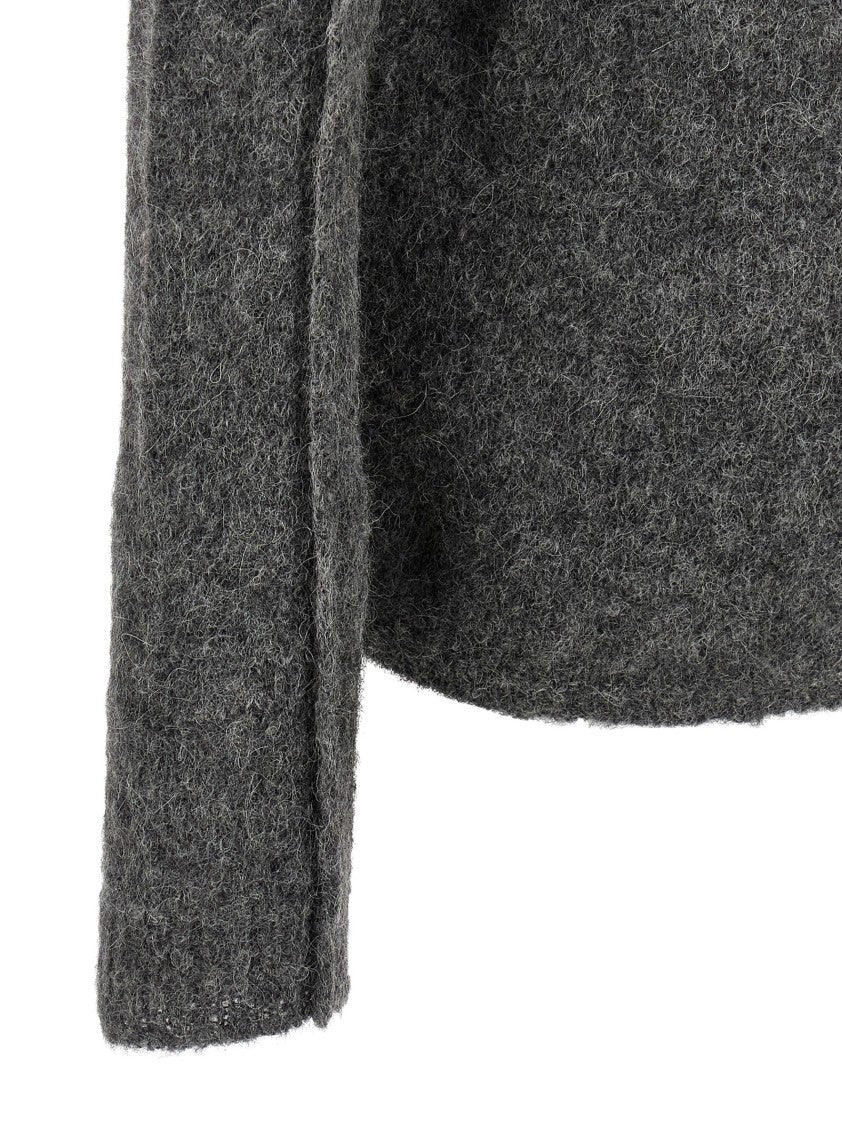 Thom Krom Textured Grey Alpaca Blend Hooded Sweater