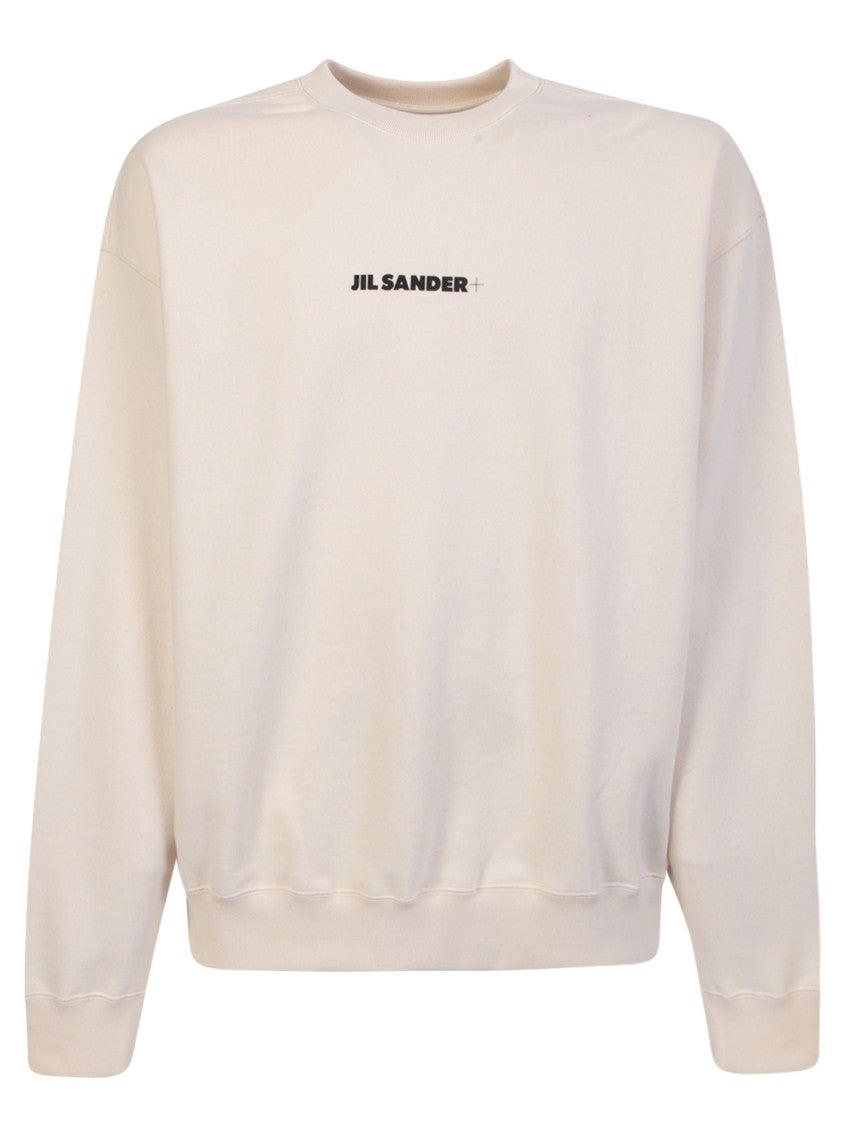 Jil Sander Beige Logo Cream Hoodie