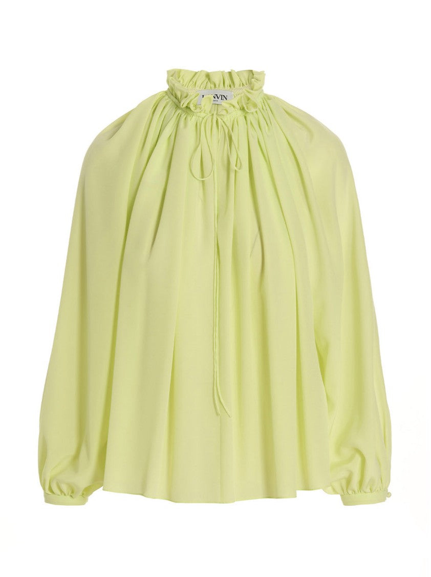 Lanvin Elegant Silk Blouse With High Collar