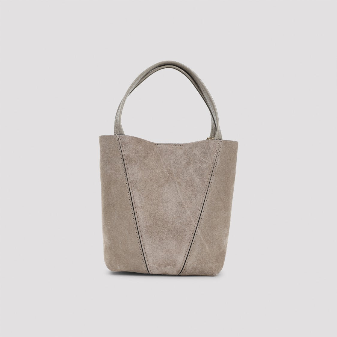 Chloé Motty Grey Suede Calf Leather Spin Shoulder Bag