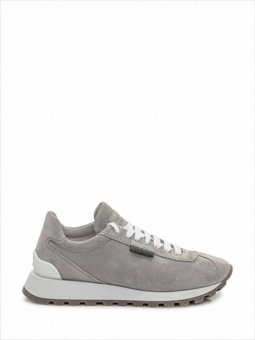 Brunello Cucinelli Suede Low-Top Sneakers With Contrast Rubber Sole