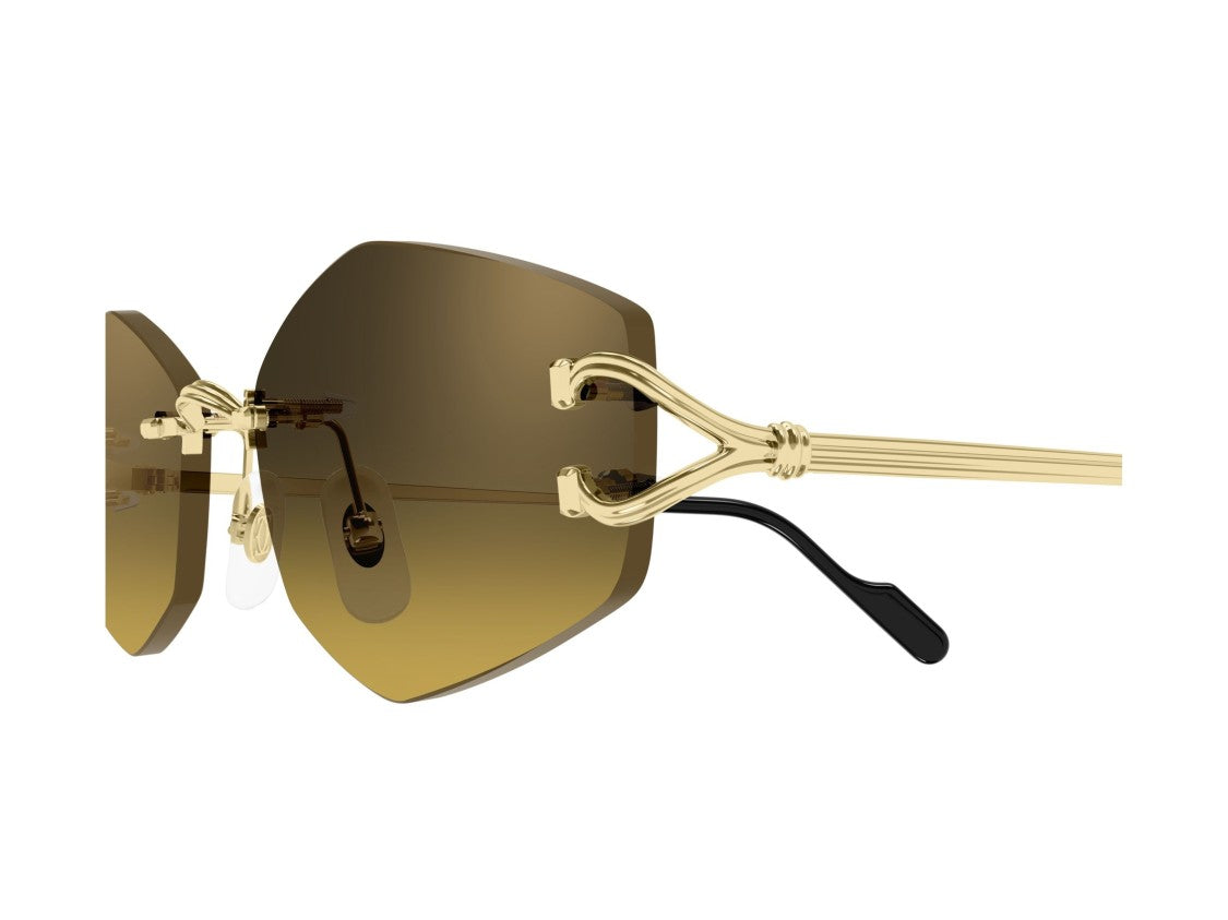 Cartier Gold Ct0620s Rimless Sunglasses