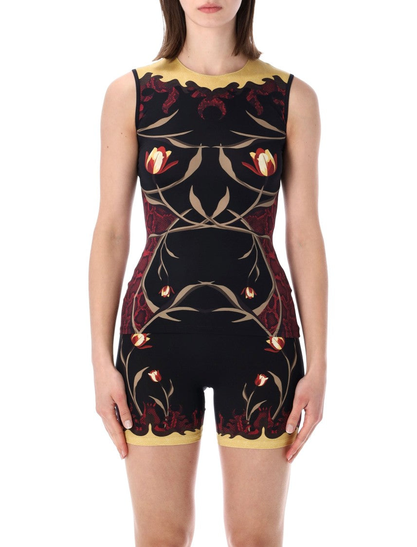 Marine Serre Floral Print Jersey Tank Top