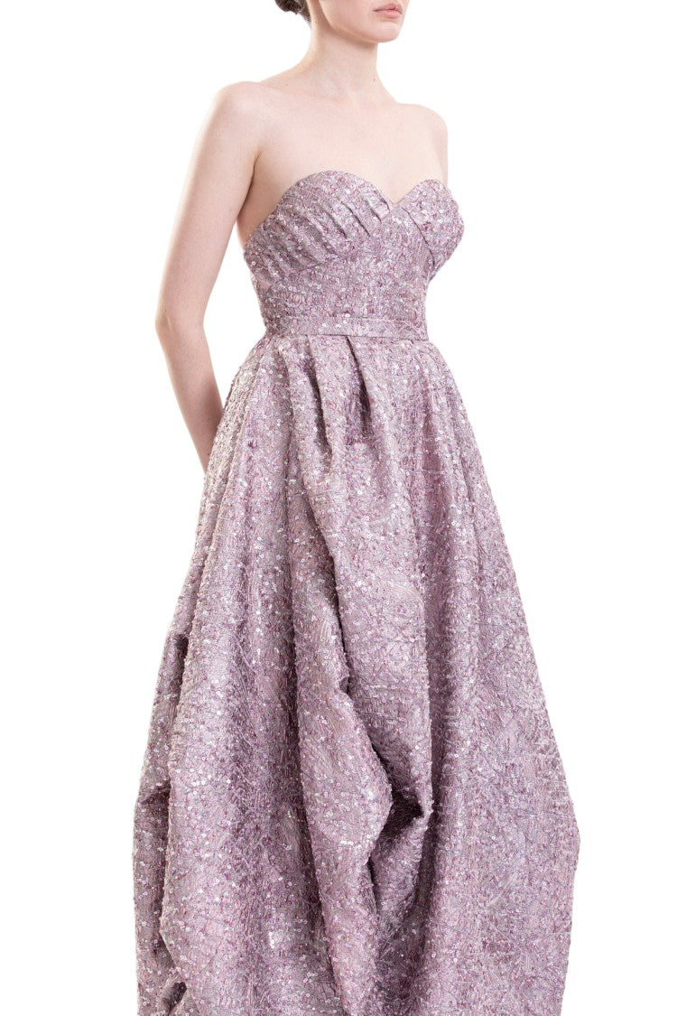 Saiid Kobeisy Brocade High-Low Dress
