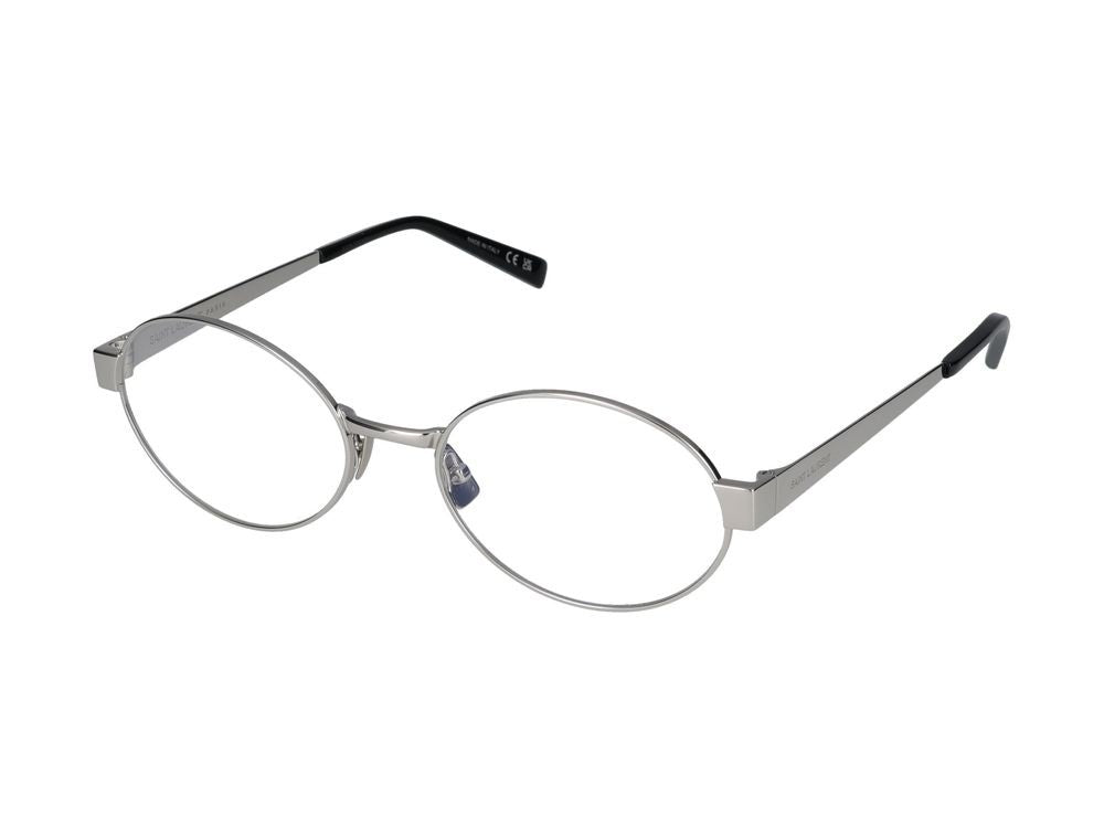 Saint Laurent Silver Round Metal Eyeglasses