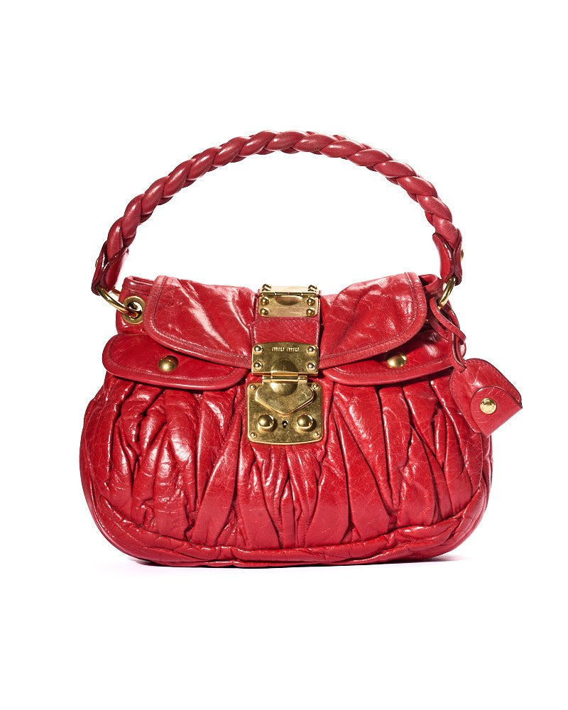 Miu Miu Coffer Handbag Small Groffata Rosa