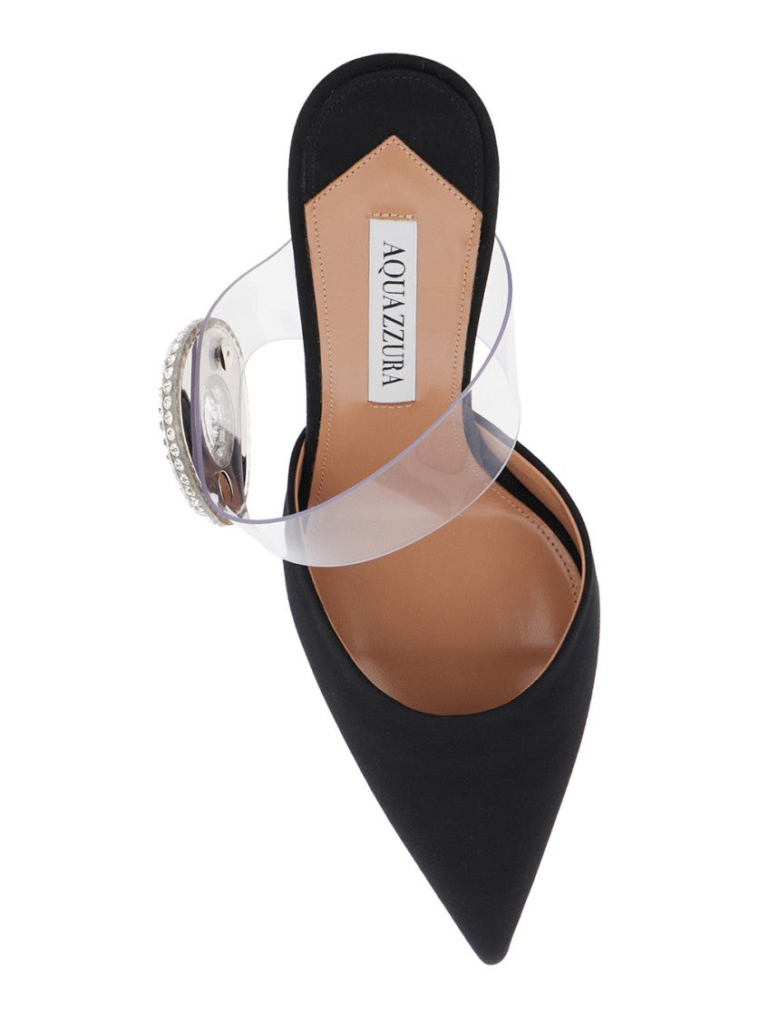 Aquazzura Pointed-Toe Crystal Hoop Mule