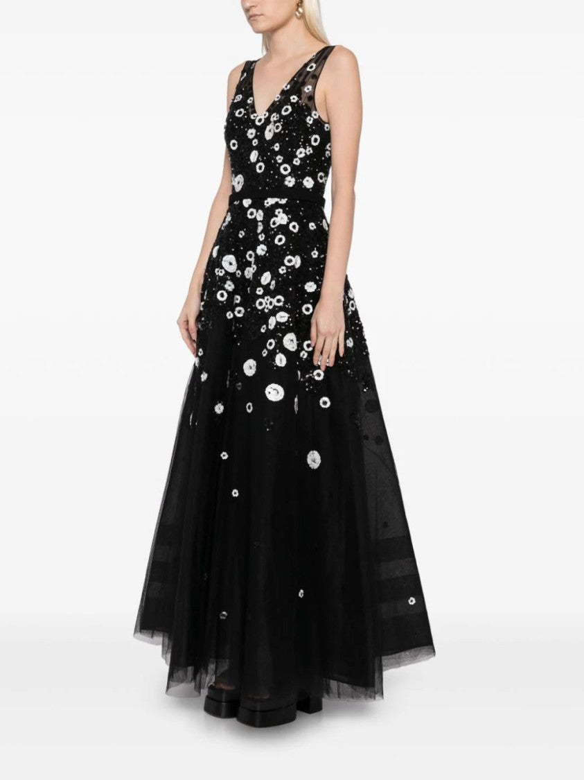 Saiid Kobeisy Tulle, Ankle Length Dress With Dotted Beading