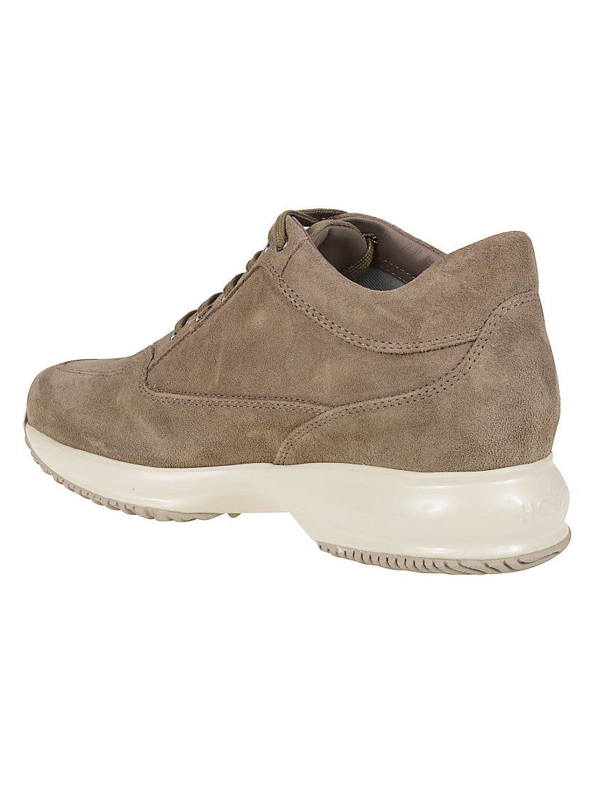 Hogan Taupe Interactive Calf Leather Sneakers