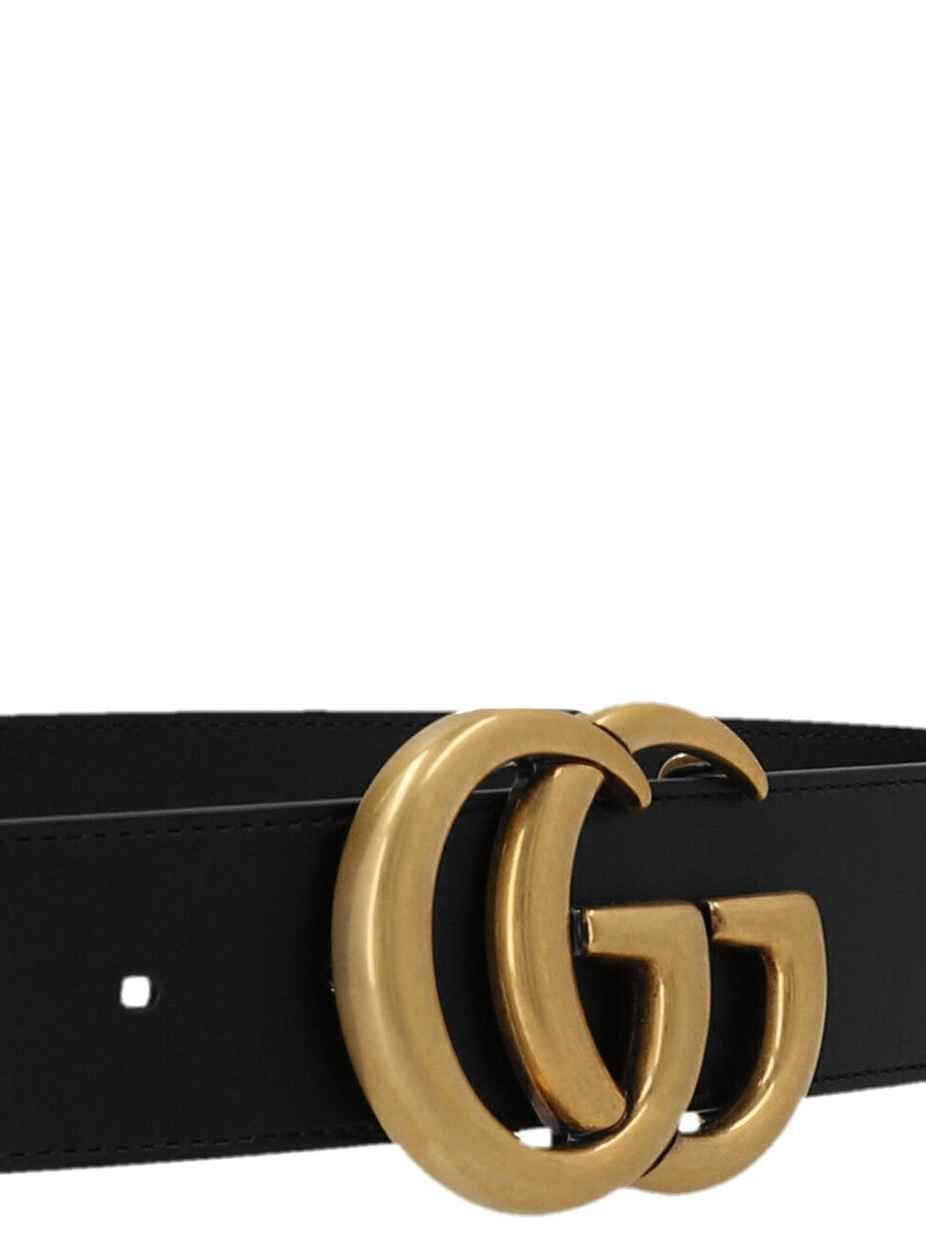 Gucci Narrow Black Leather Belt