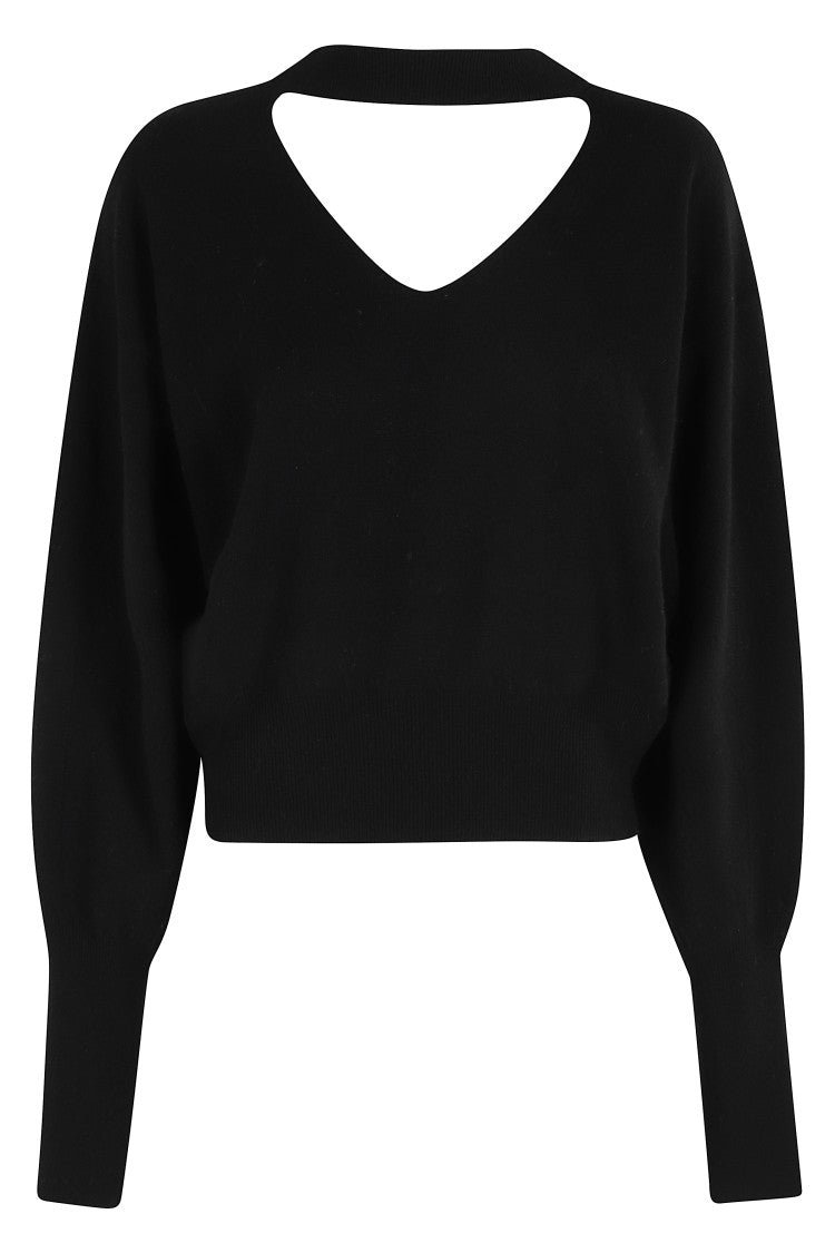 Federica Tosi Fitted Cut-Out Jersey Top With Deep V-Neckline
