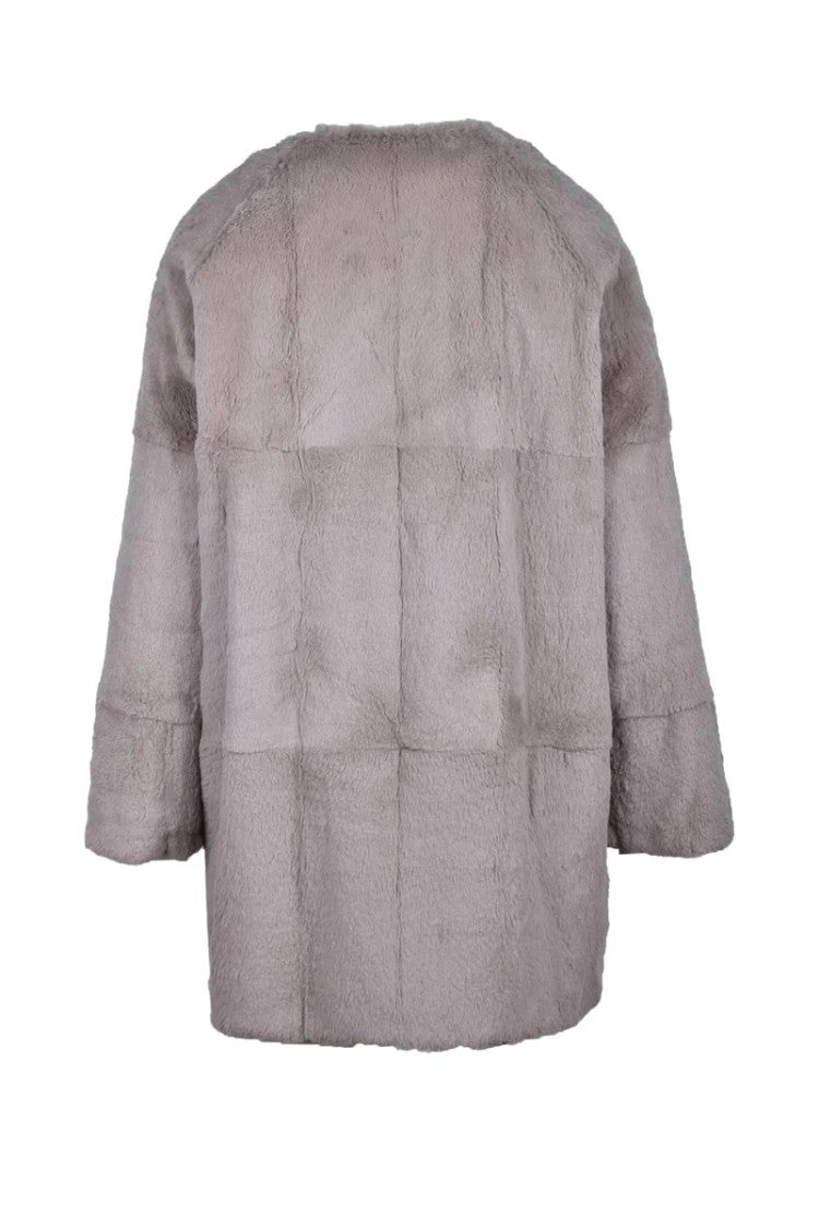 Manzoni 24 Leather Coat - Grey