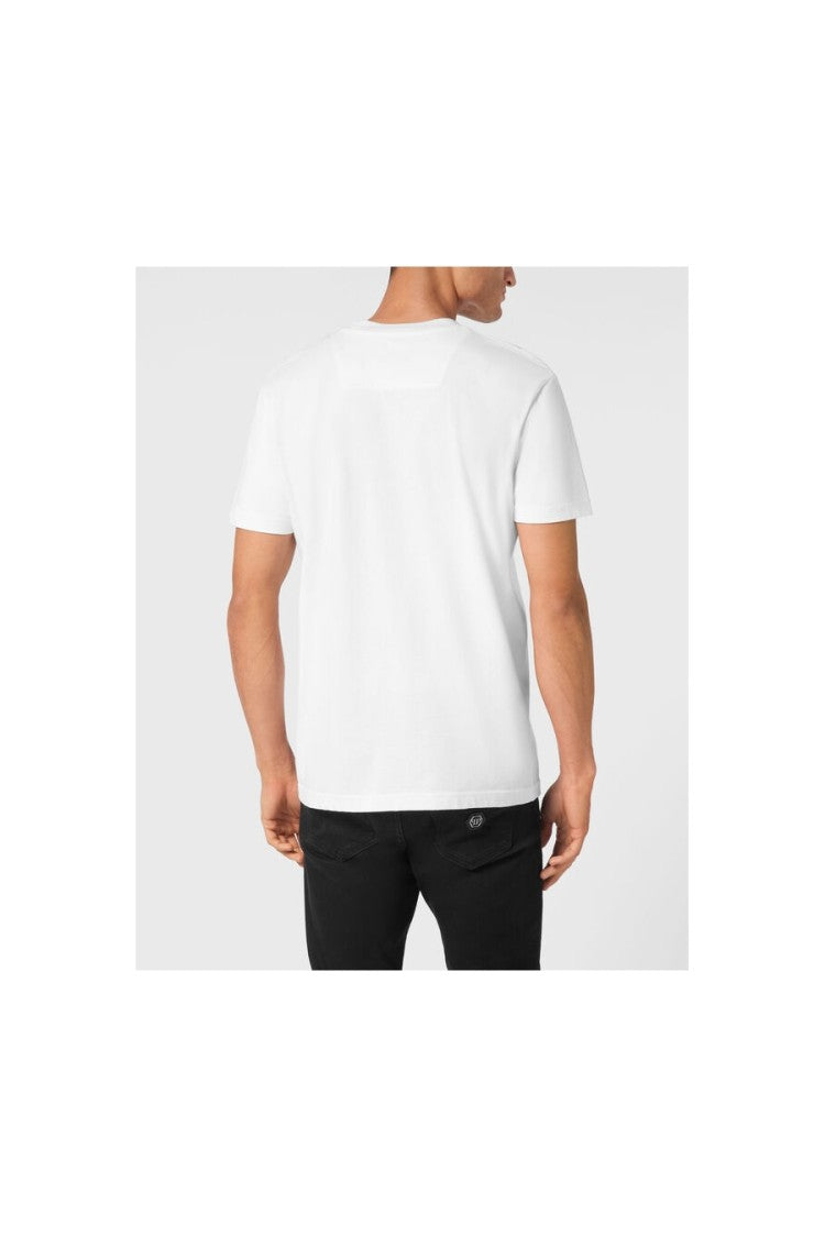 Philipp Plein White Cars Racing Print Cotton T-Shirt