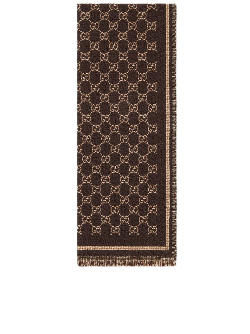 Gucci Brown Stenmix Reversible Scarf