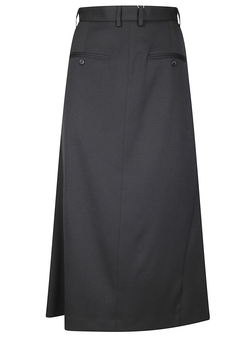 Mm6 By Maison Margiela High-Waisted Midi Skirt With Side Zipper
