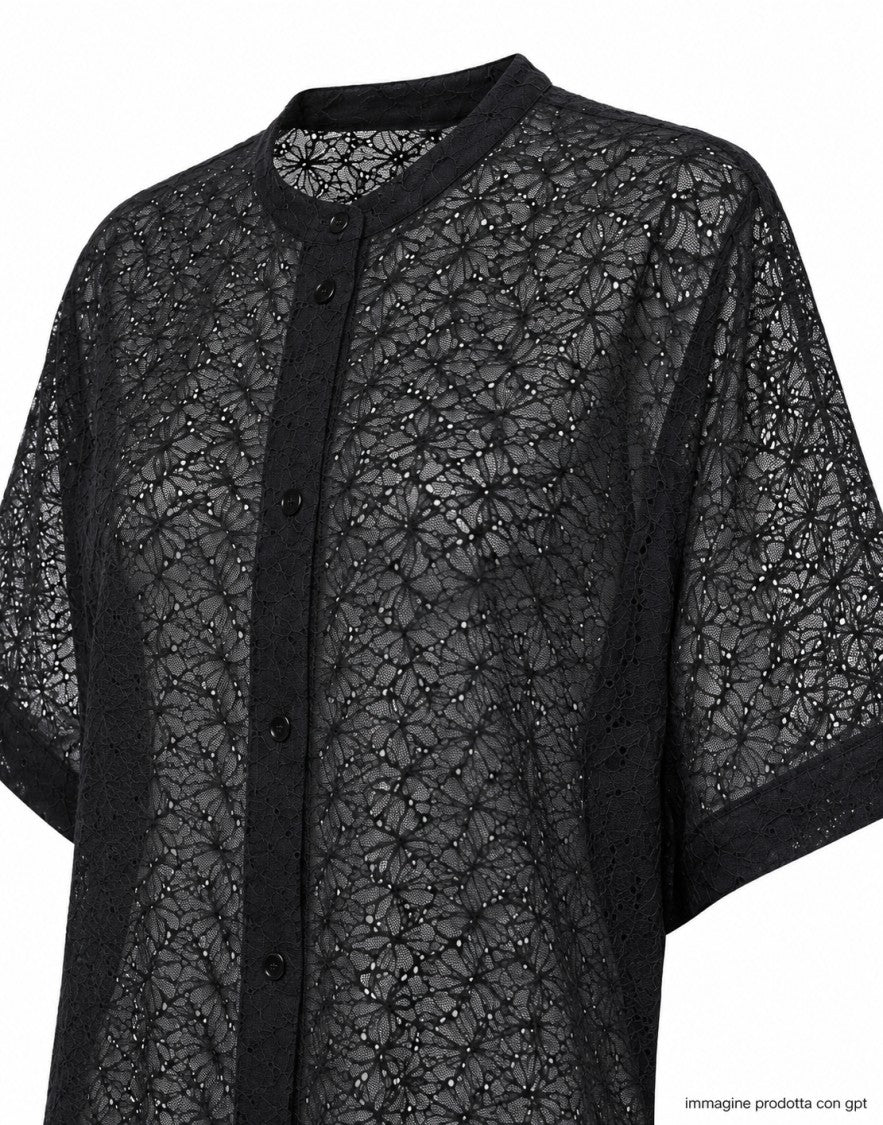 Forte Forte Black Round Neck Cotton Shirt