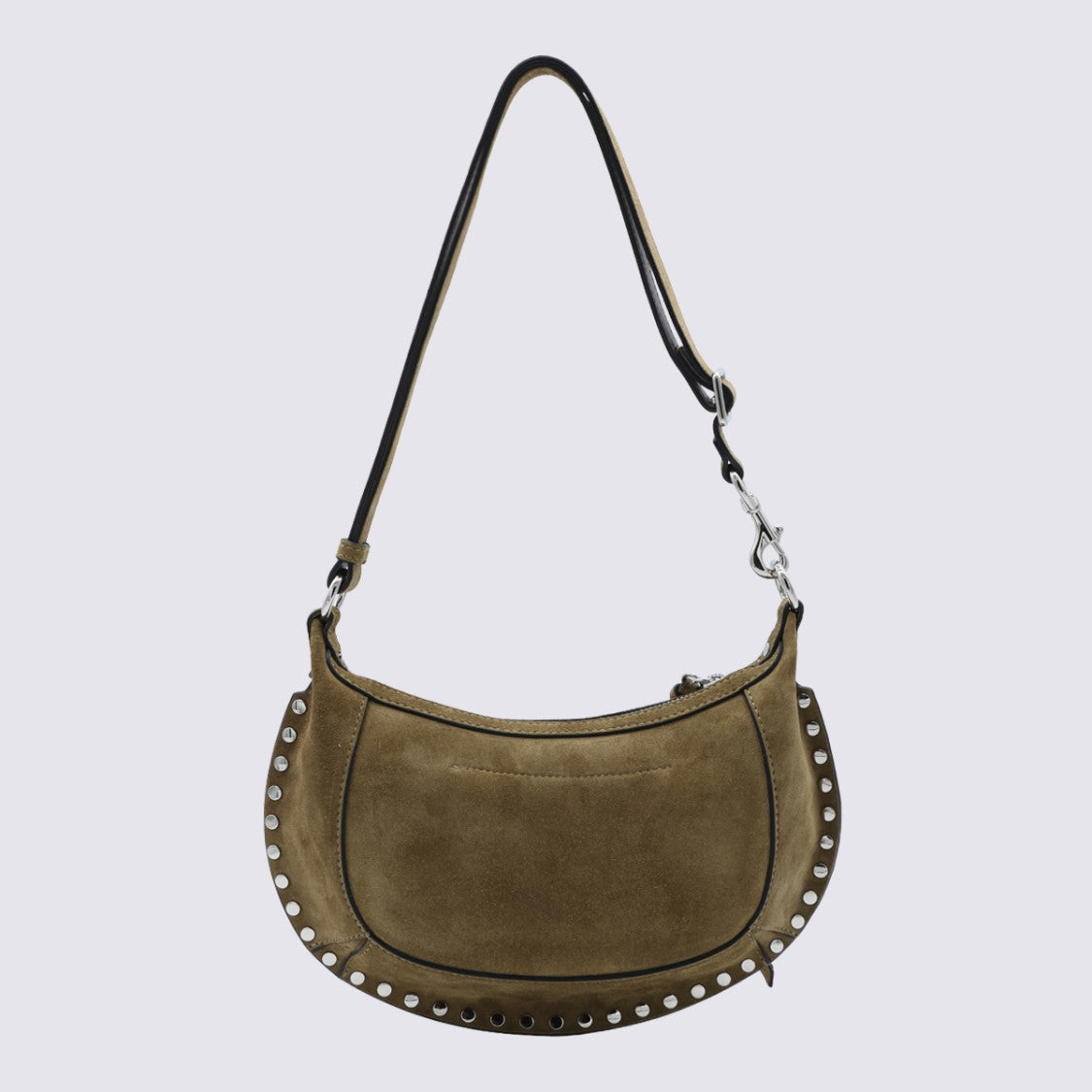 Isabel Marant Crescent-Shaped Suede Shoulder Bag With Studded Edges