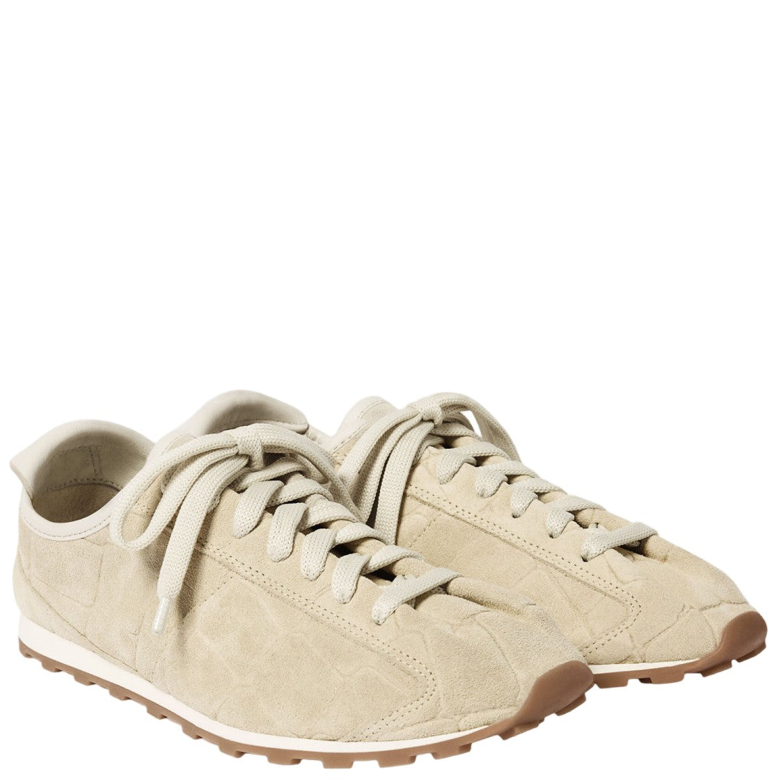Jacquemus Ivory Suede Animal Print Sneakers