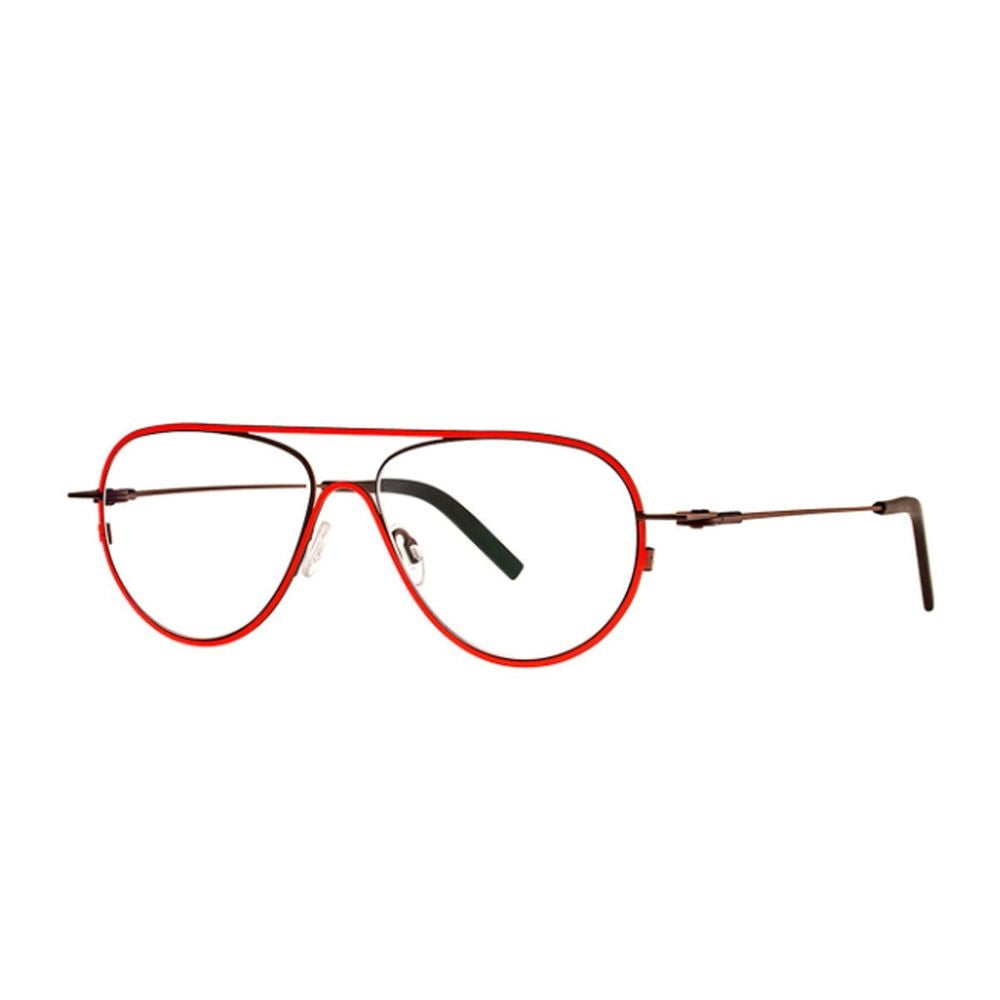 Theo Eyewear Isohypse Pilot Sunglasses With Distinctive Fluo Red Finish