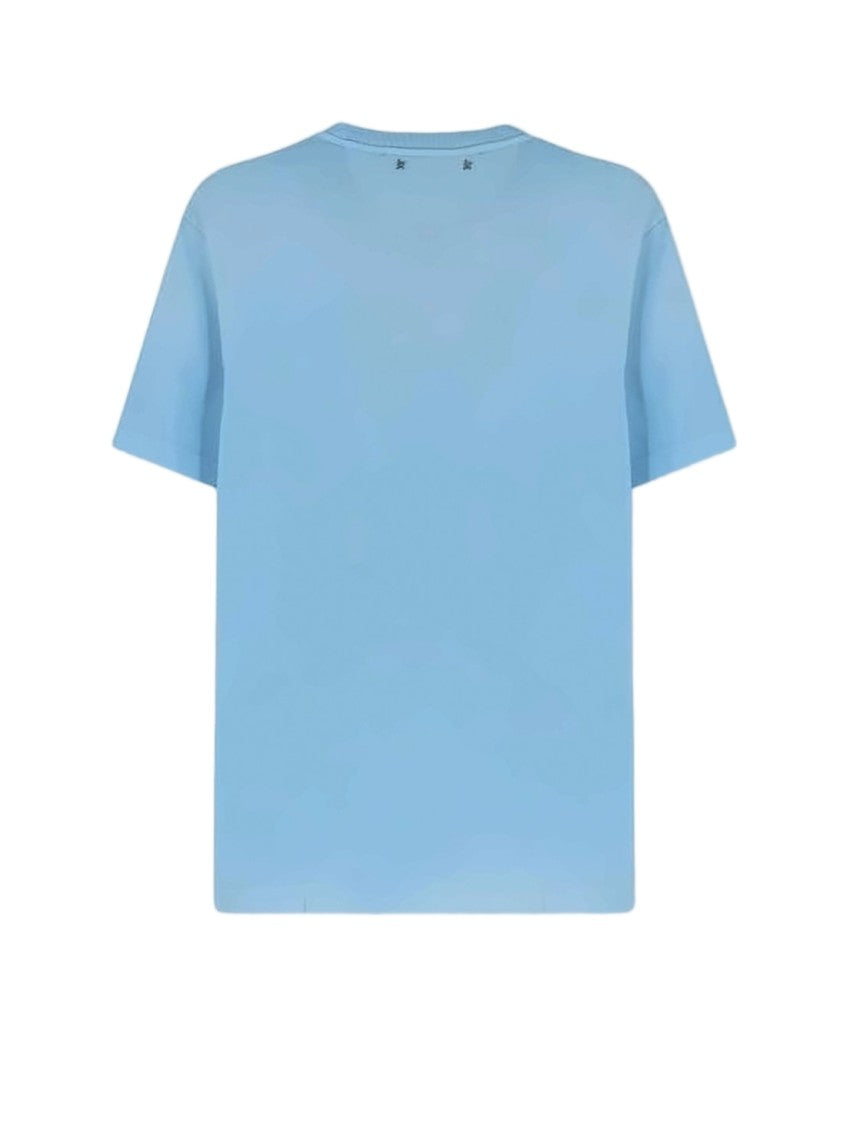 Golden Goose Light Blue Graphic Print Cotton T-Shirt