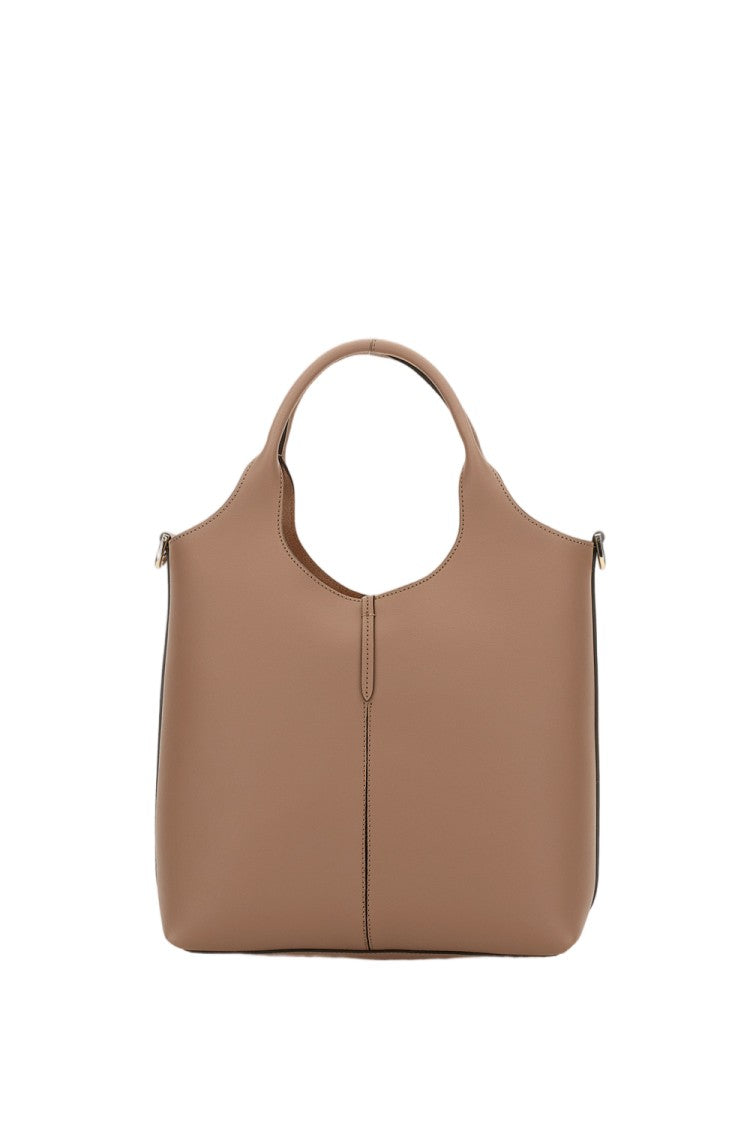 Tod's Structured Calfskin Leather Bag With Removable Shoulder Strap