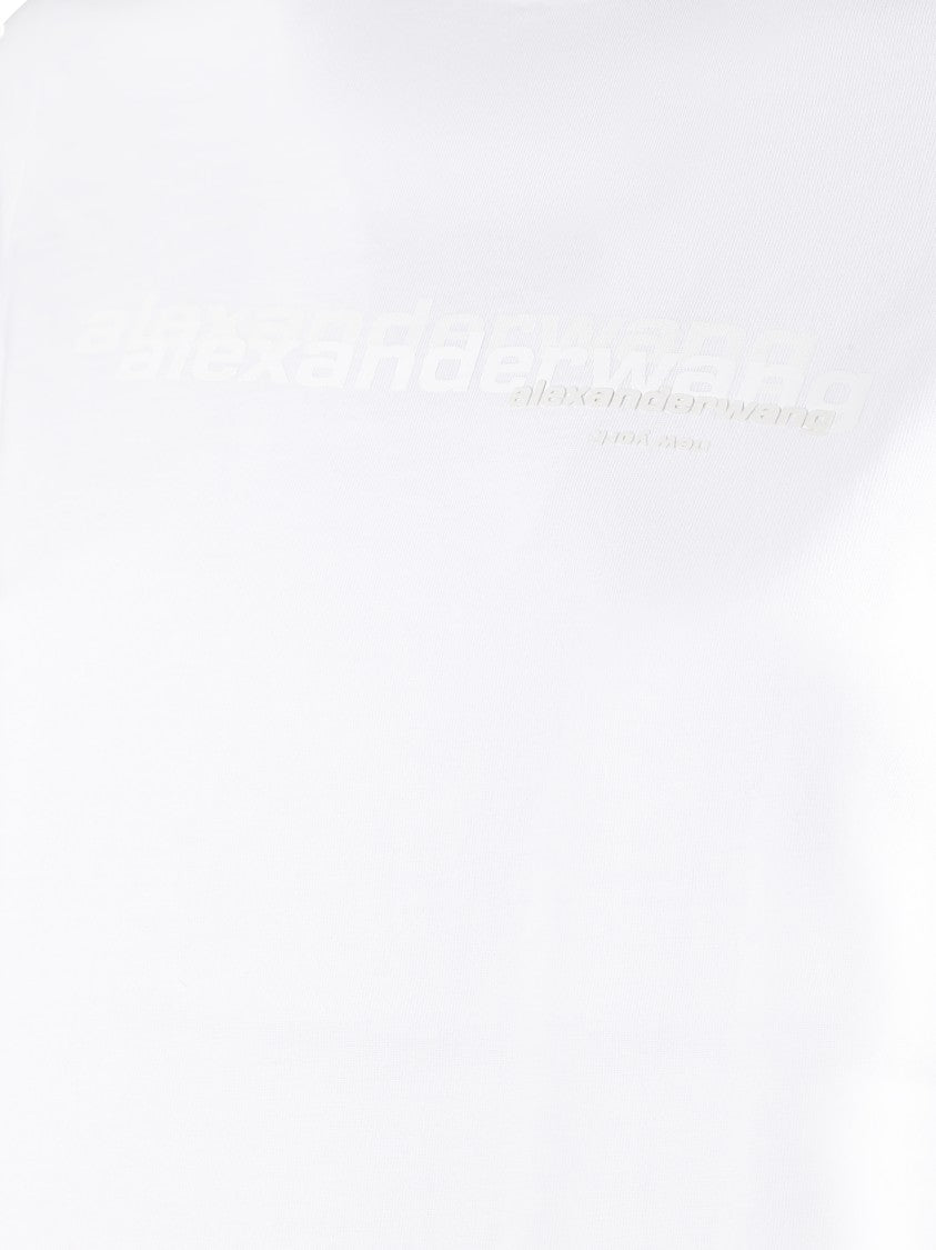 Alexander Wang Fitted Shrunken Tee With Classic Crew Neckline