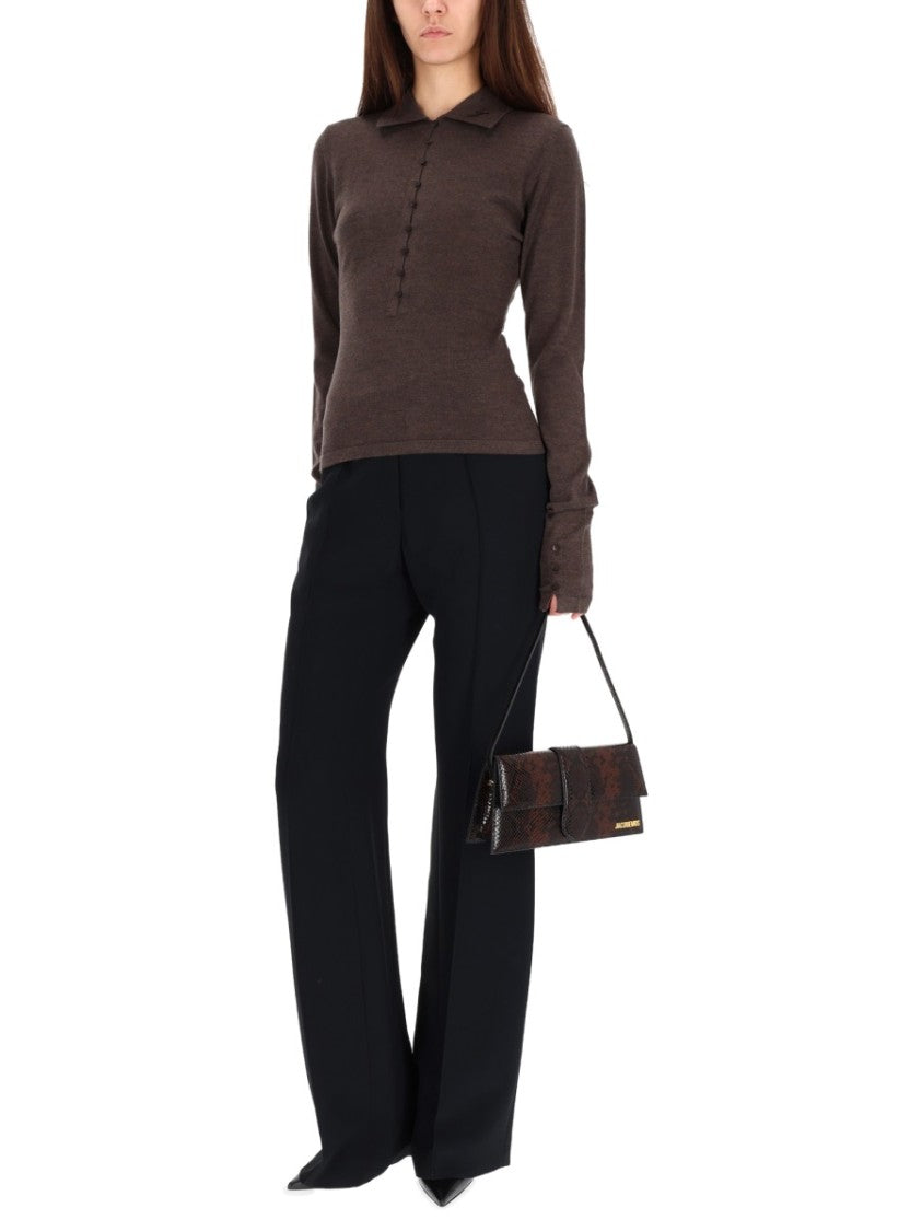 Jacquemus Brown Refined Knitted Polo Shirt