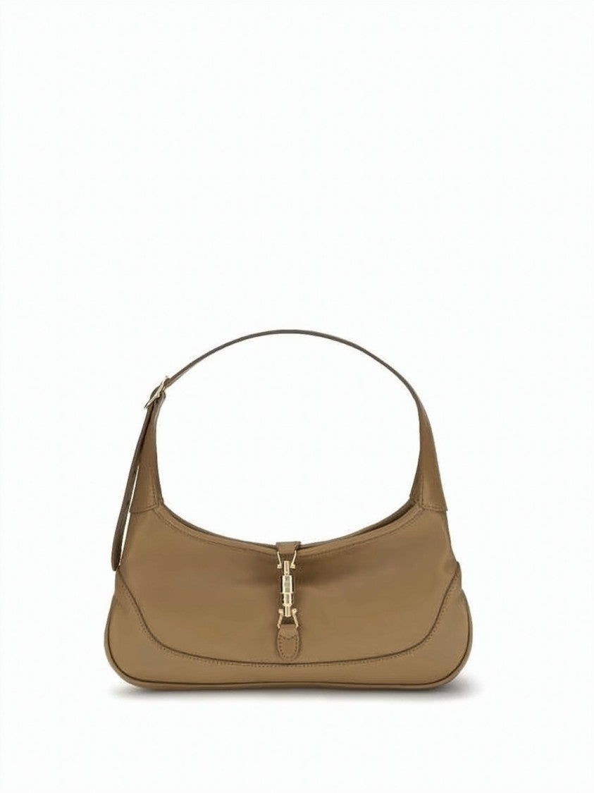 Gucci Smooth Leather Shoulder Bag With Gold-Tone Clasp
