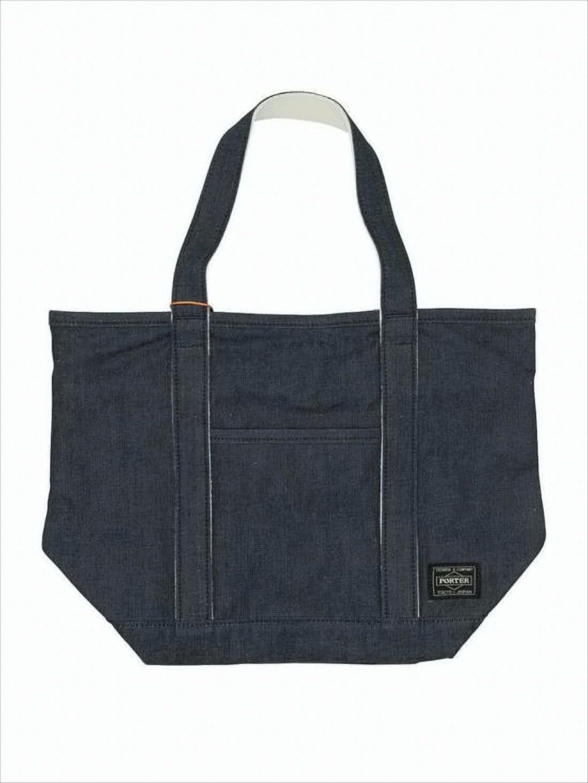 Porter Structured Navy Cotton Tote Bag