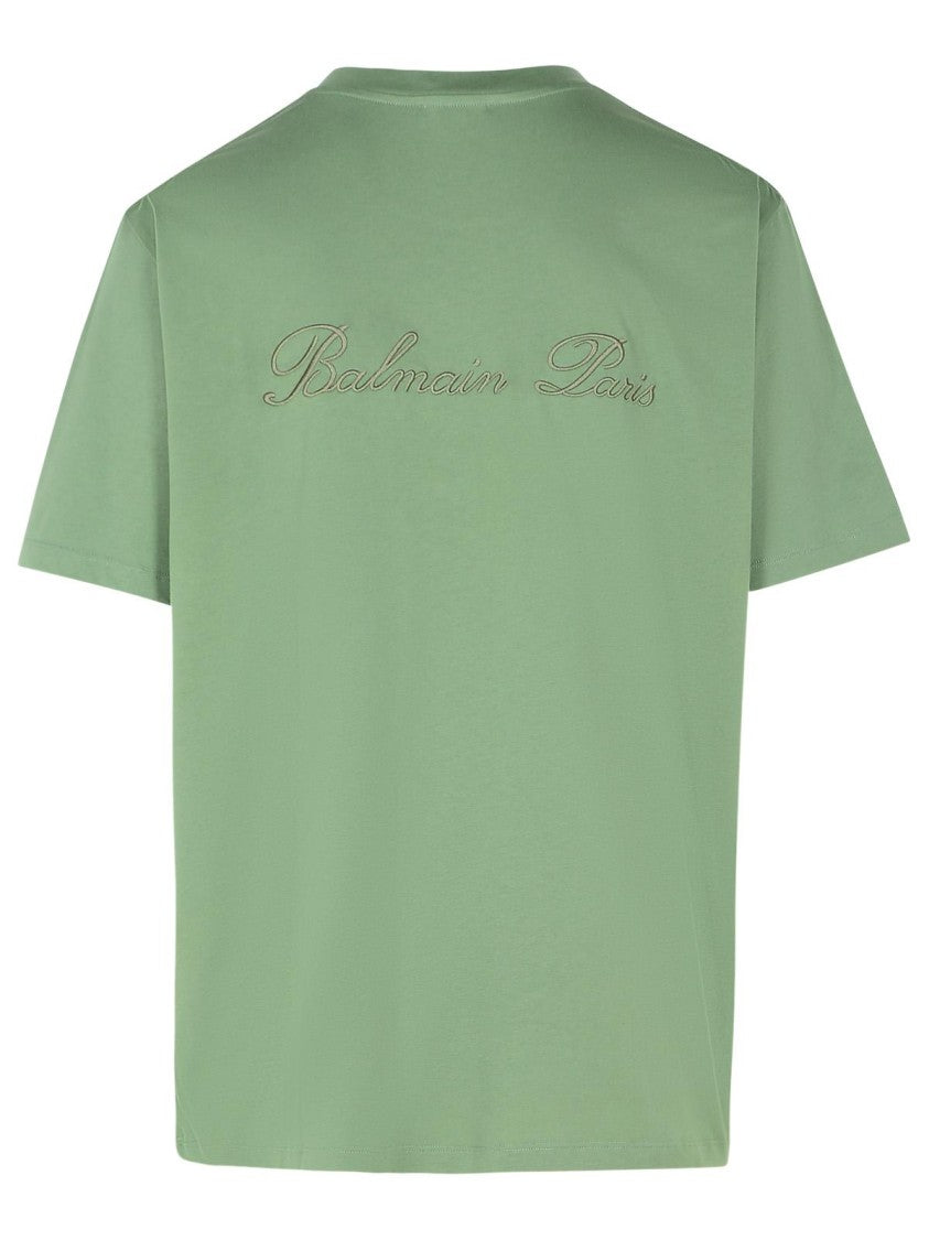 Balmain Green Cotton T-Shirt