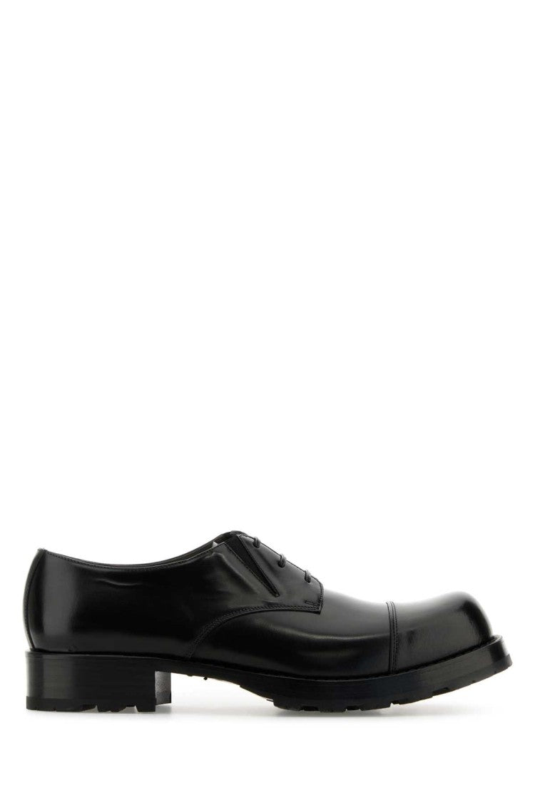 Random Identities Black Leather Lace-Up Shoes
