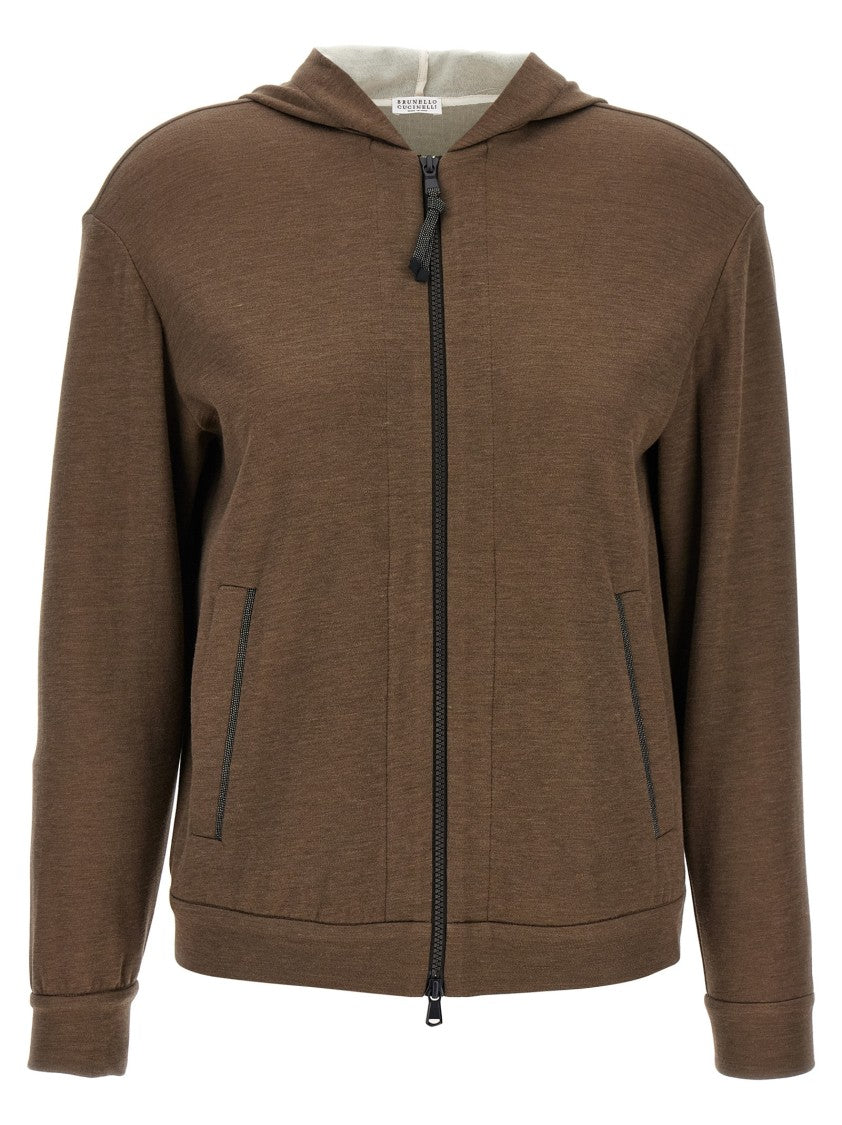 Brunello Cucinelli Precious Zipper Pull' Hoodie