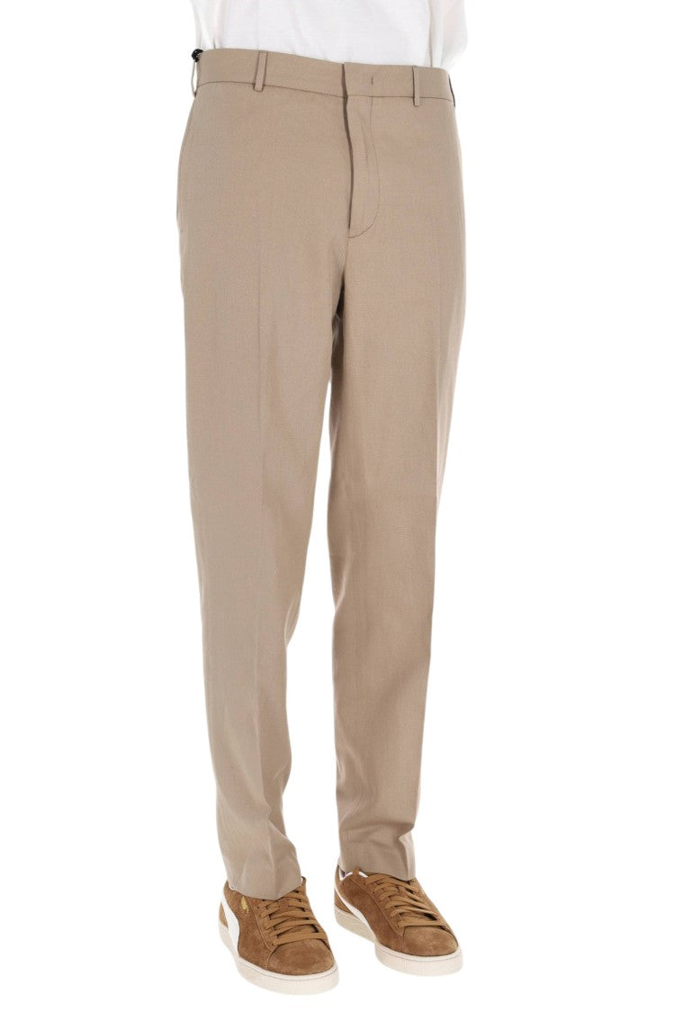 Pt Torino Master Fit Cotton-Linen Trousers