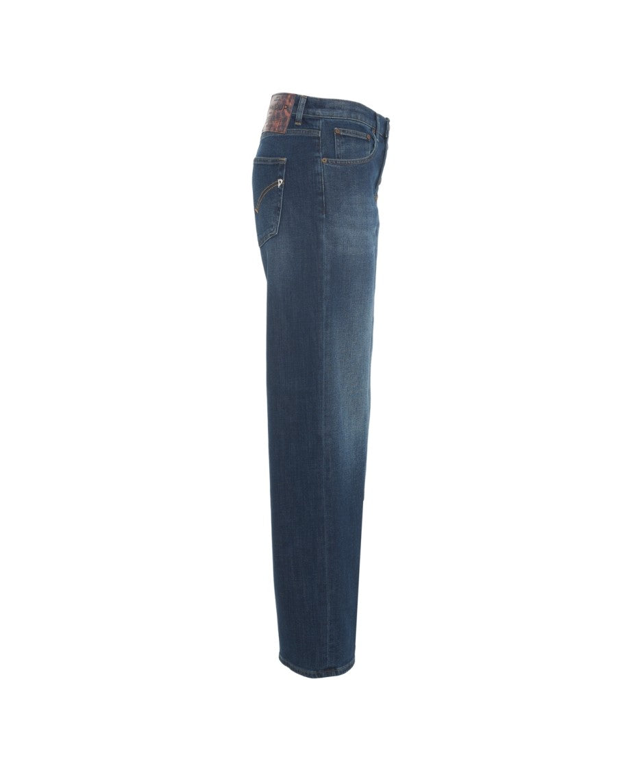 Dondup Wide Leg High-Rise Jeans With Button Closure And Relaxed Fit