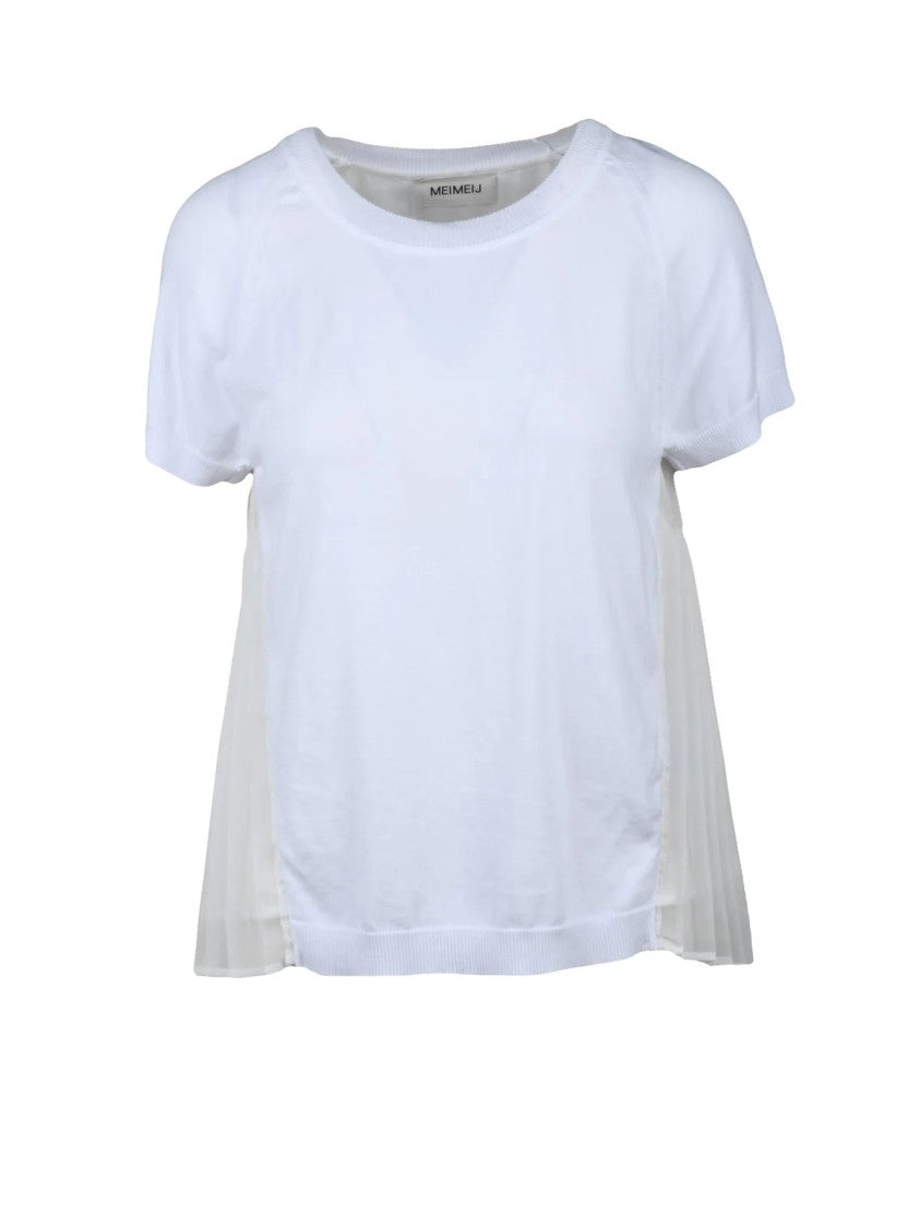 Meimeij Refined Knit Top With Voile Back Detail